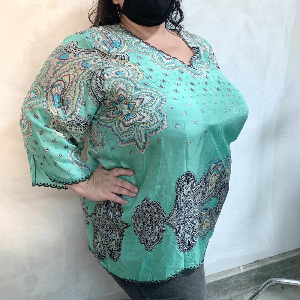 3X STUNNING 100% SILK Johnny Was Blouse